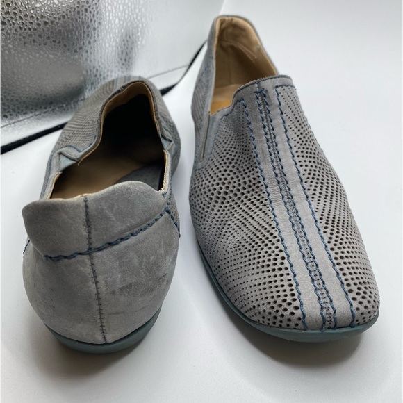 SESTO MEUCCI BRILLA Blue Gray Silver Leather 7.5 Sneaker Loafer Walking Slipon - Picture 8 of 10